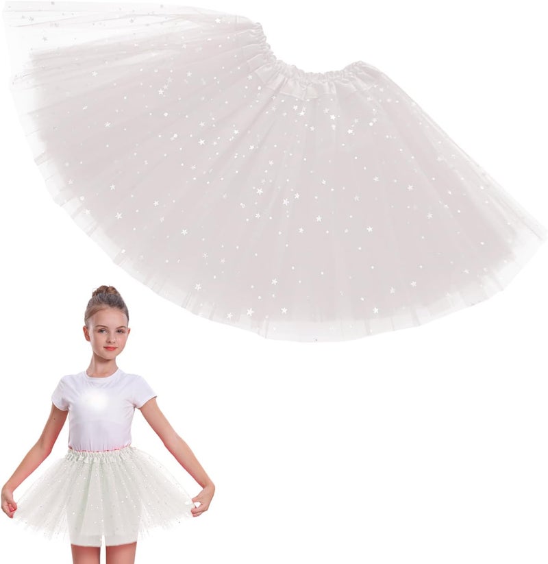 WINROLA Girls Stars Sequins Tutu Skirt Princess Ballet Dance Tutu Dress 3 Layered Halloween Christmas Tutu - Image 1